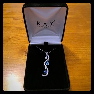 Kay Sapphire/Blue Topaz Necklace Sterling Silver